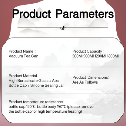 Vacuum sealed jar, tea jar, food grade glass sealed jar