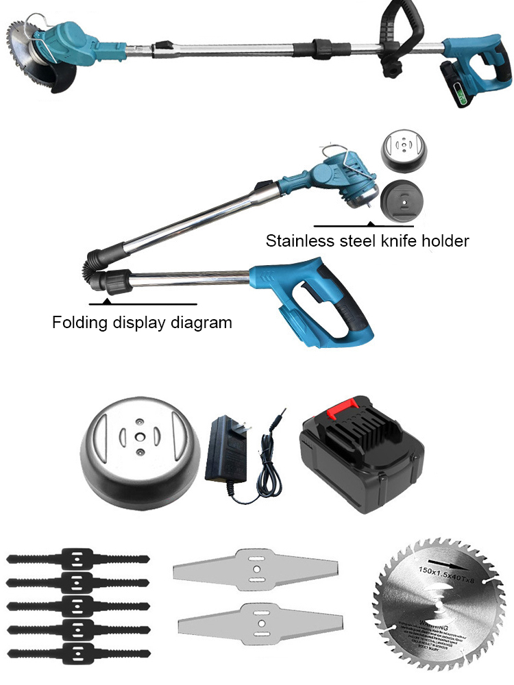 Lightweight lithium battery garden lawn mower🌟Lightweight weed trimmer for seniors to use one - handed.🌟It's three times more efficient than regular trimmers.🌟