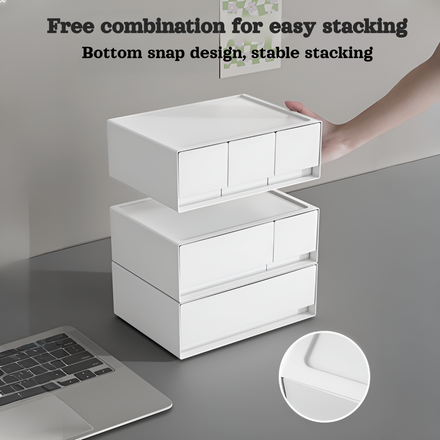 Storage box plastic desktop storage box cosmetic drawer storage box free combination multi-layer sta