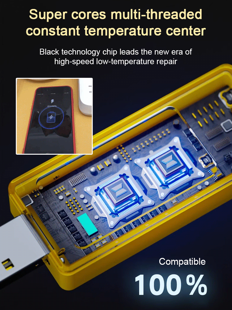 Pulse Current Technology✨ Simply plug it into the charging port for 3 minutes to automatically restore your battery, extending your phone's battery life by ten years ⚡