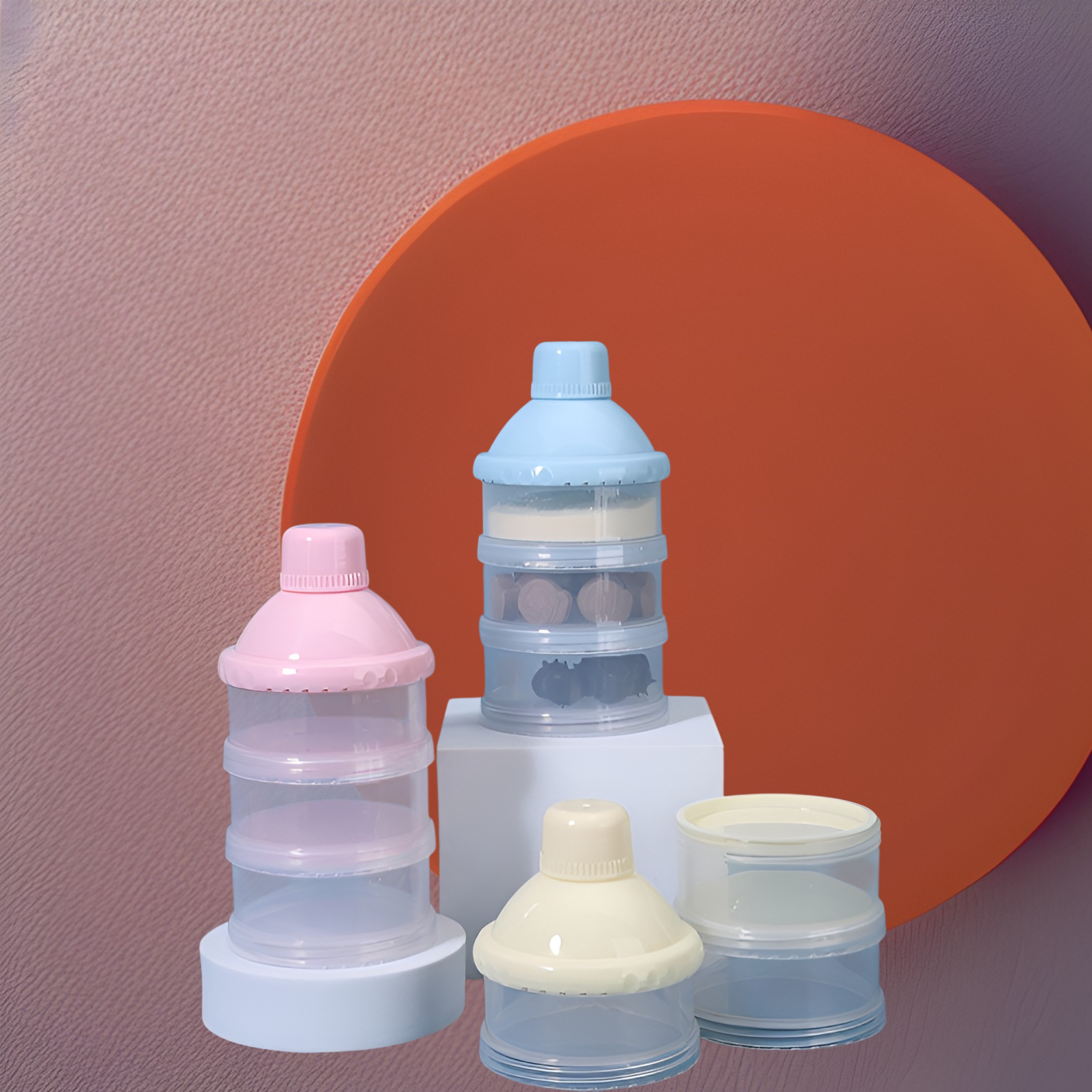 Newborn portable transparent multi-layer milk powder box detachable baby large capacity milk powder 