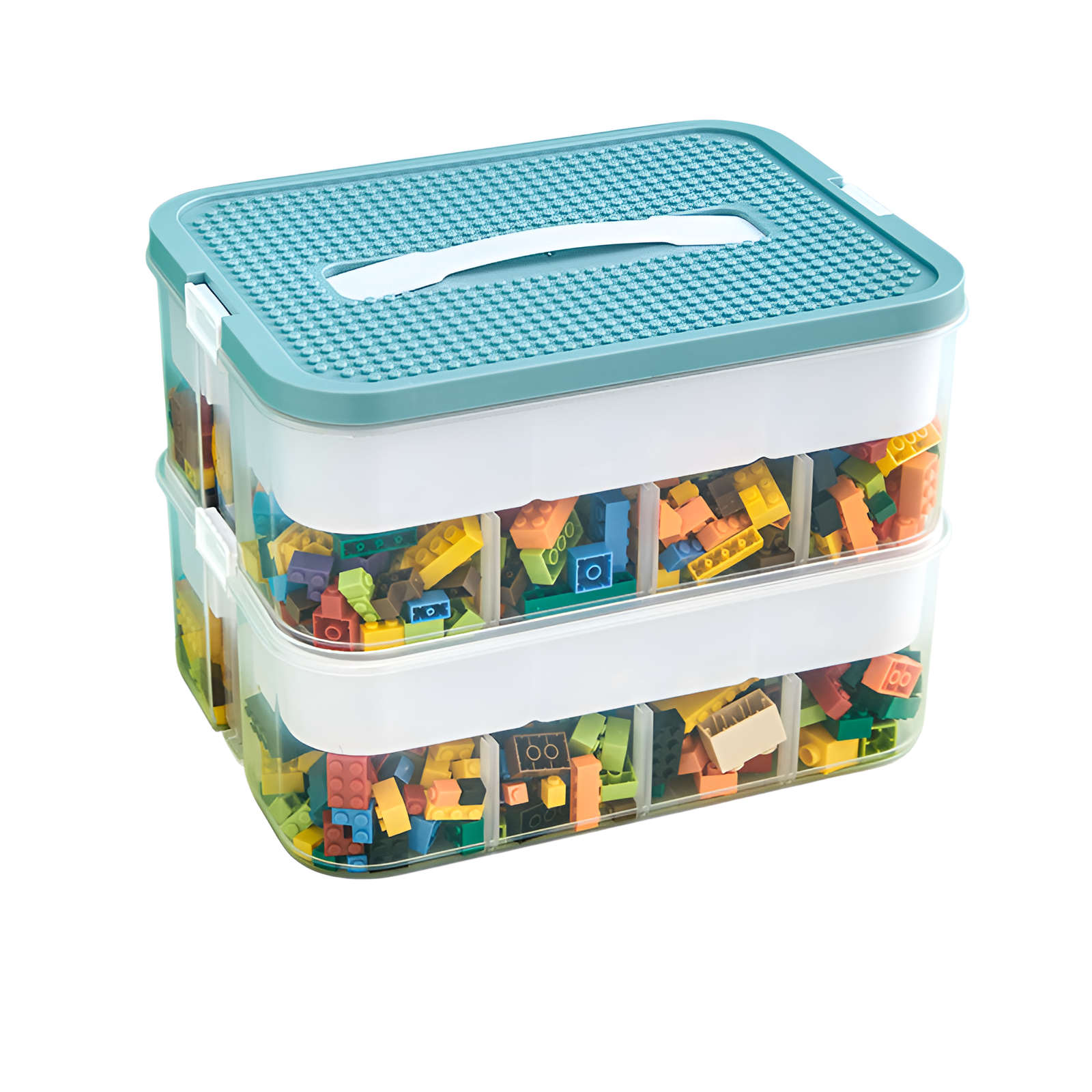 Household building block storage box layered stackable Lego storage box children's toy parts desktop