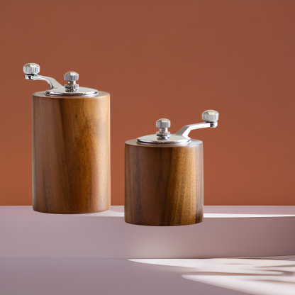 Portable hand-cranked coffee bean grinder grinder wood grain pepper mill adjustable grinder