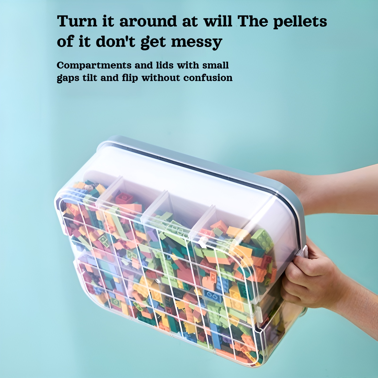 Household building block storage box layered stackable Lego storage box children's toy parts desktop