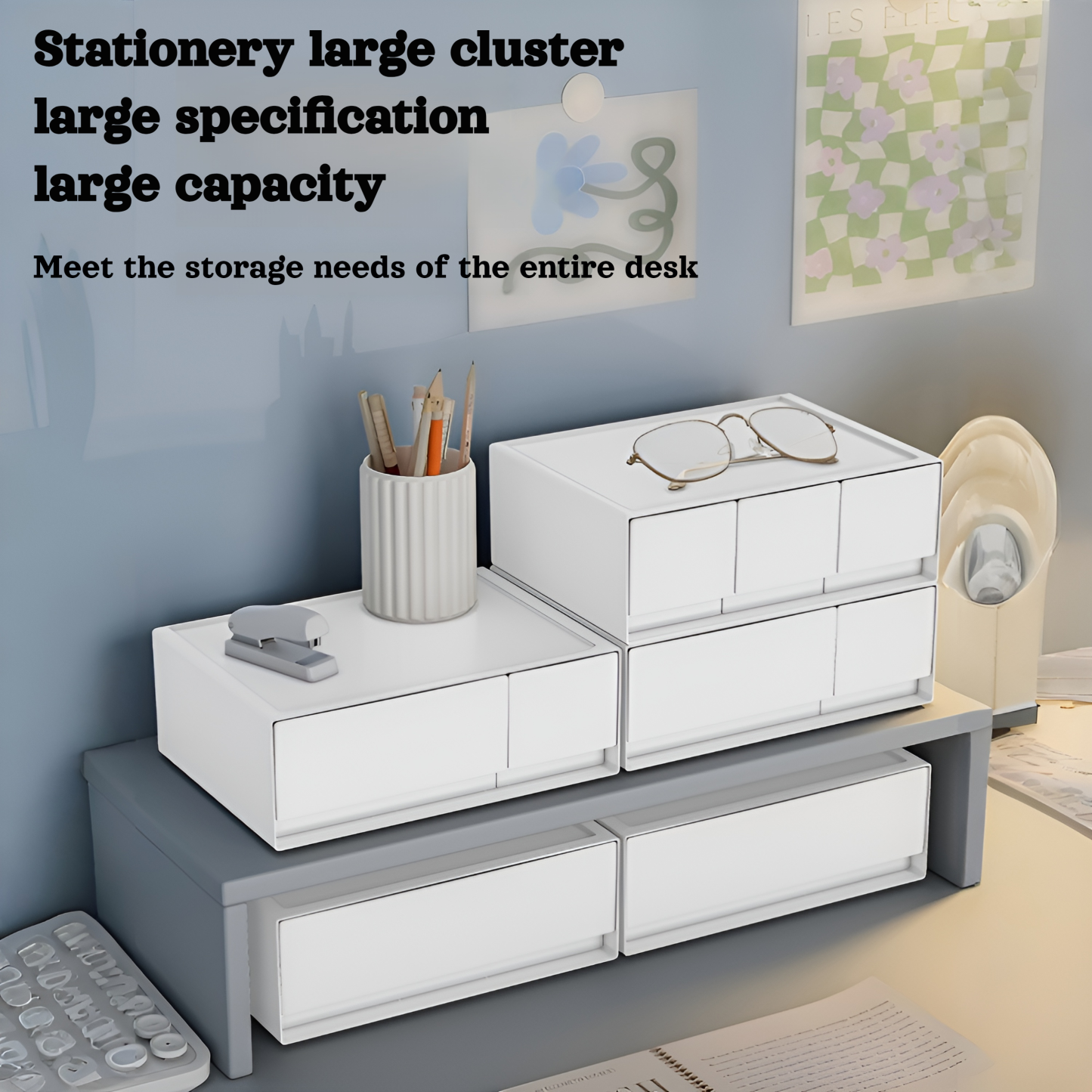 Storage box plastic desktop storage box cosmetic drawer storage box free combination multi-layer sta