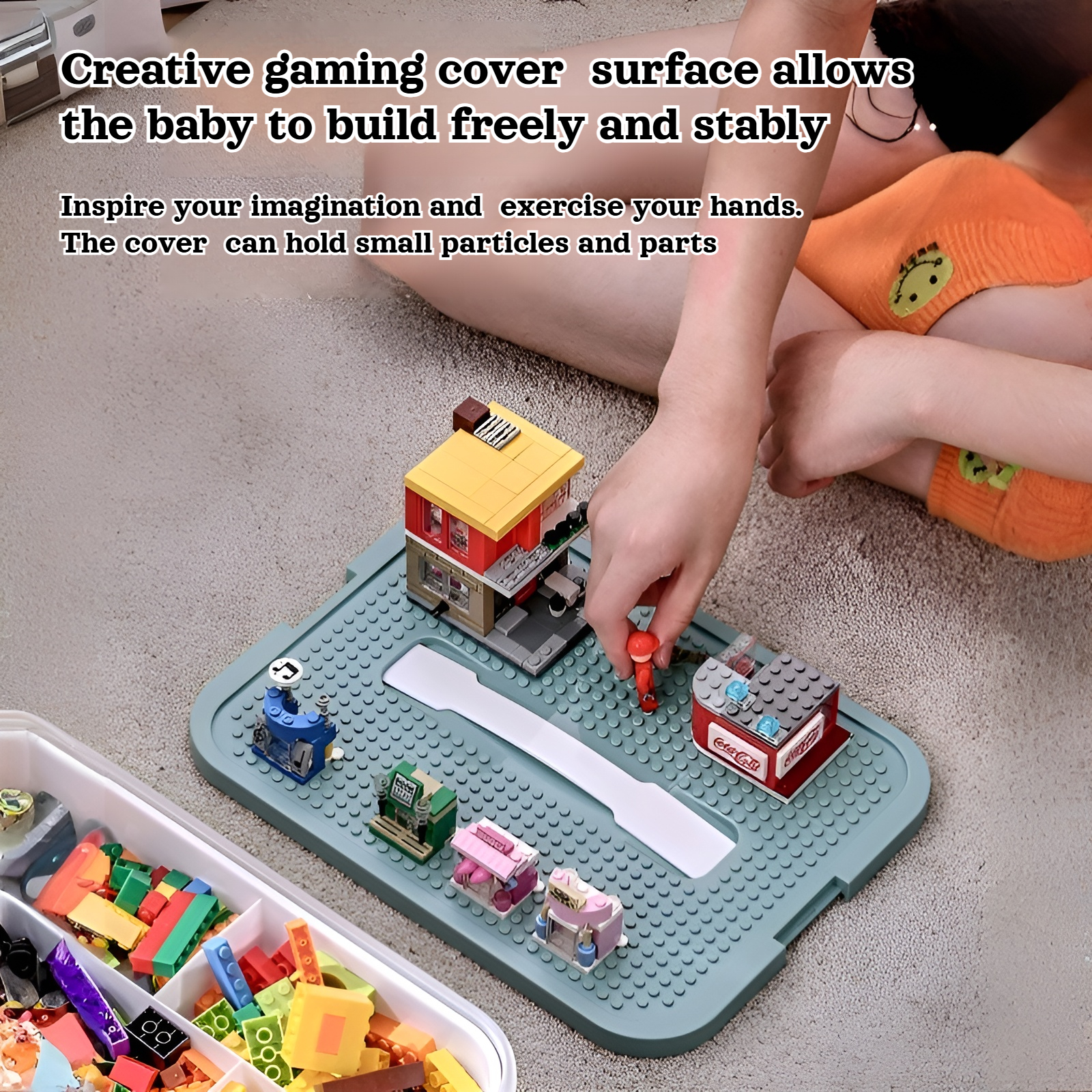 Household building block storage box layered stackable Lego storage box children's toy parts desktop