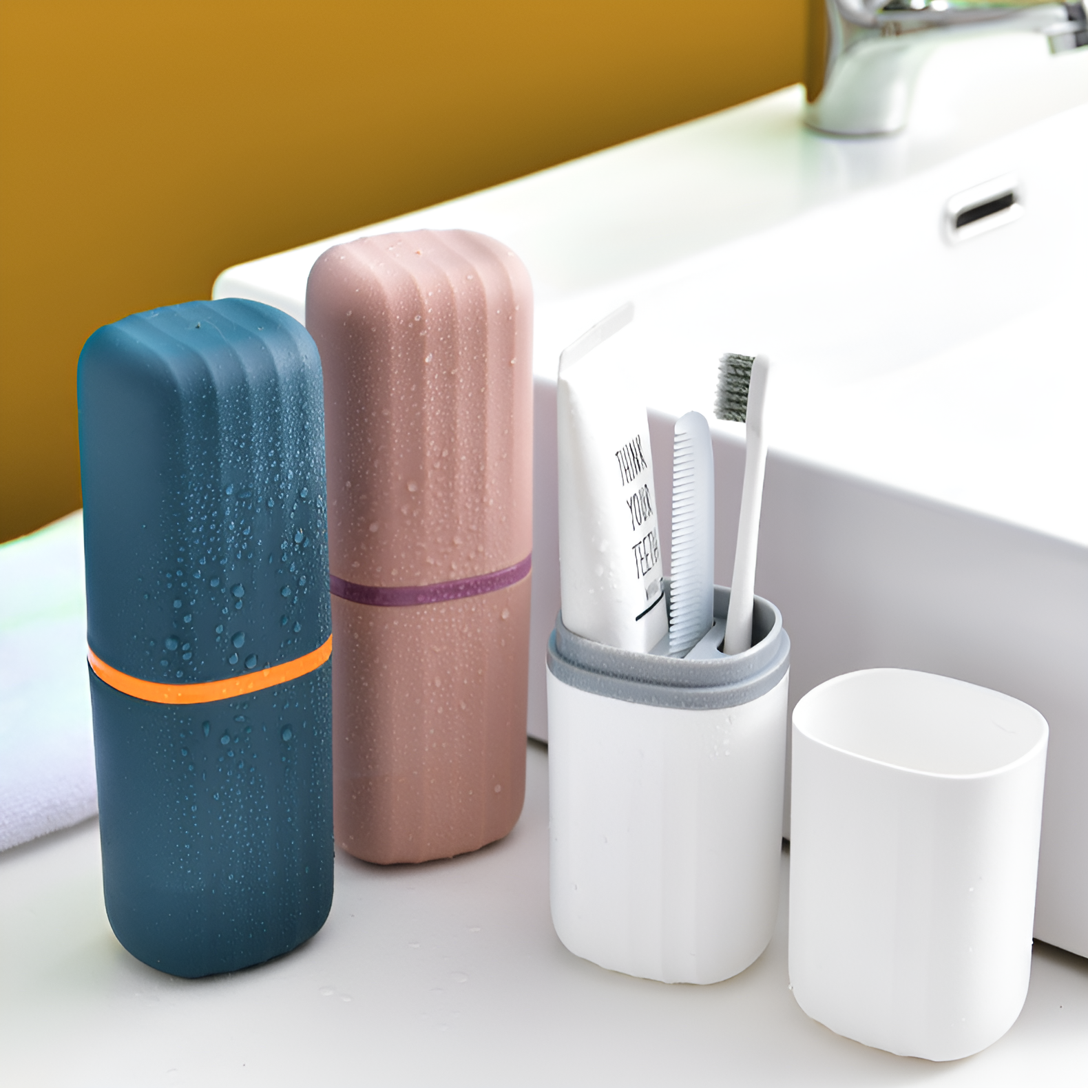 Travel mouthwash cup toothbrush box holiday travel portable toothbrush cup wash storage box plastic 