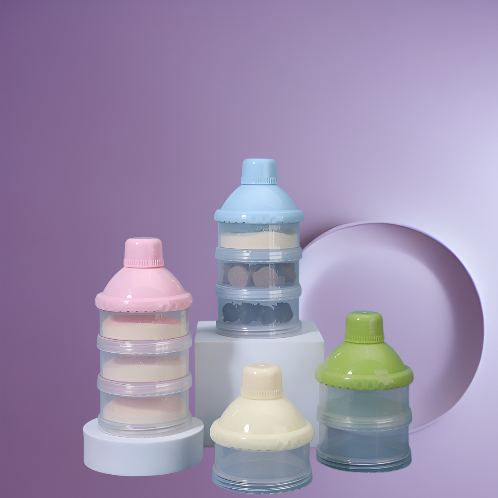 Newborn portable transparent multi-layer milk powder box detachable baby large capacity milk powder 