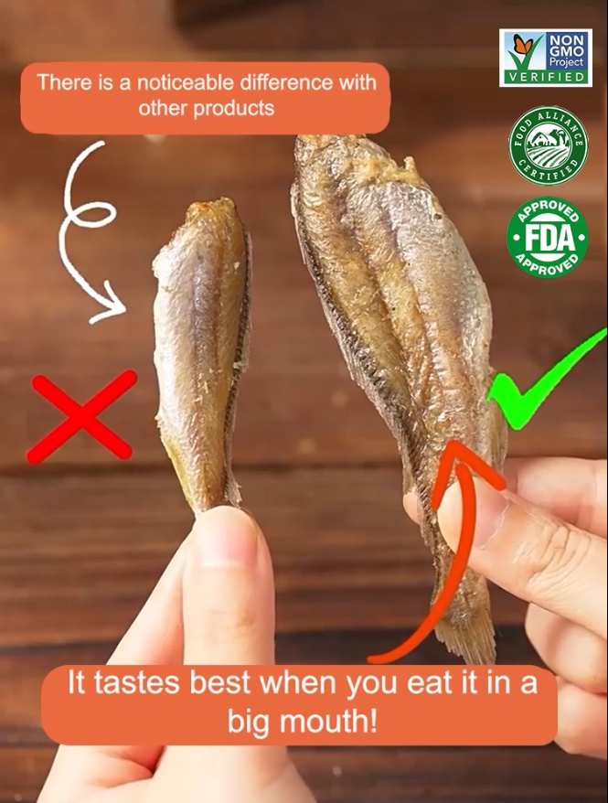 【200 pieces/box】🐟 Recommended by the US hospital nutrition department 🎊 Delicious yellow fish from the North Atlantic 🐟 No added preservatives. Non-fried.