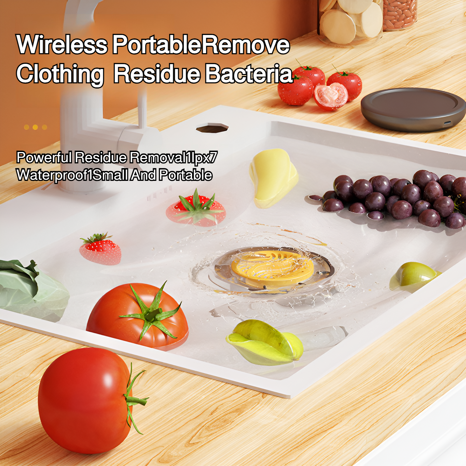 Safe food cleaner removing pesticides from produce