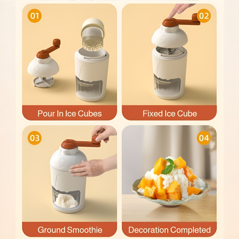 Homeportable fast smoothiemaking handcrank shaved ice machine