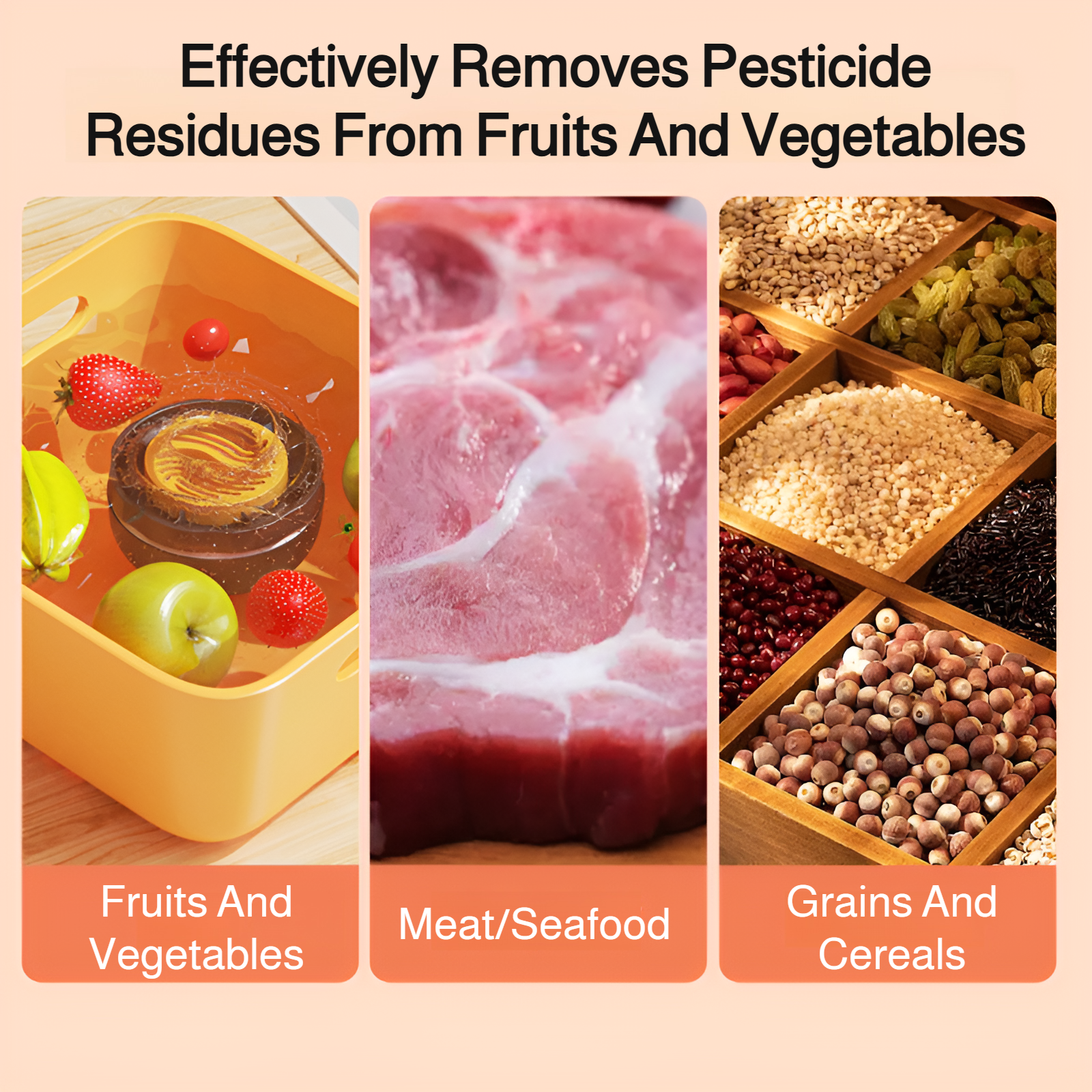 Wireless fruit and vegetable cleaning purifier household food cleaning machine sterilization and rem