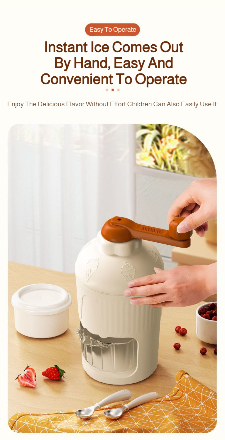 Freshly made fruit smoothie from portable ice machine