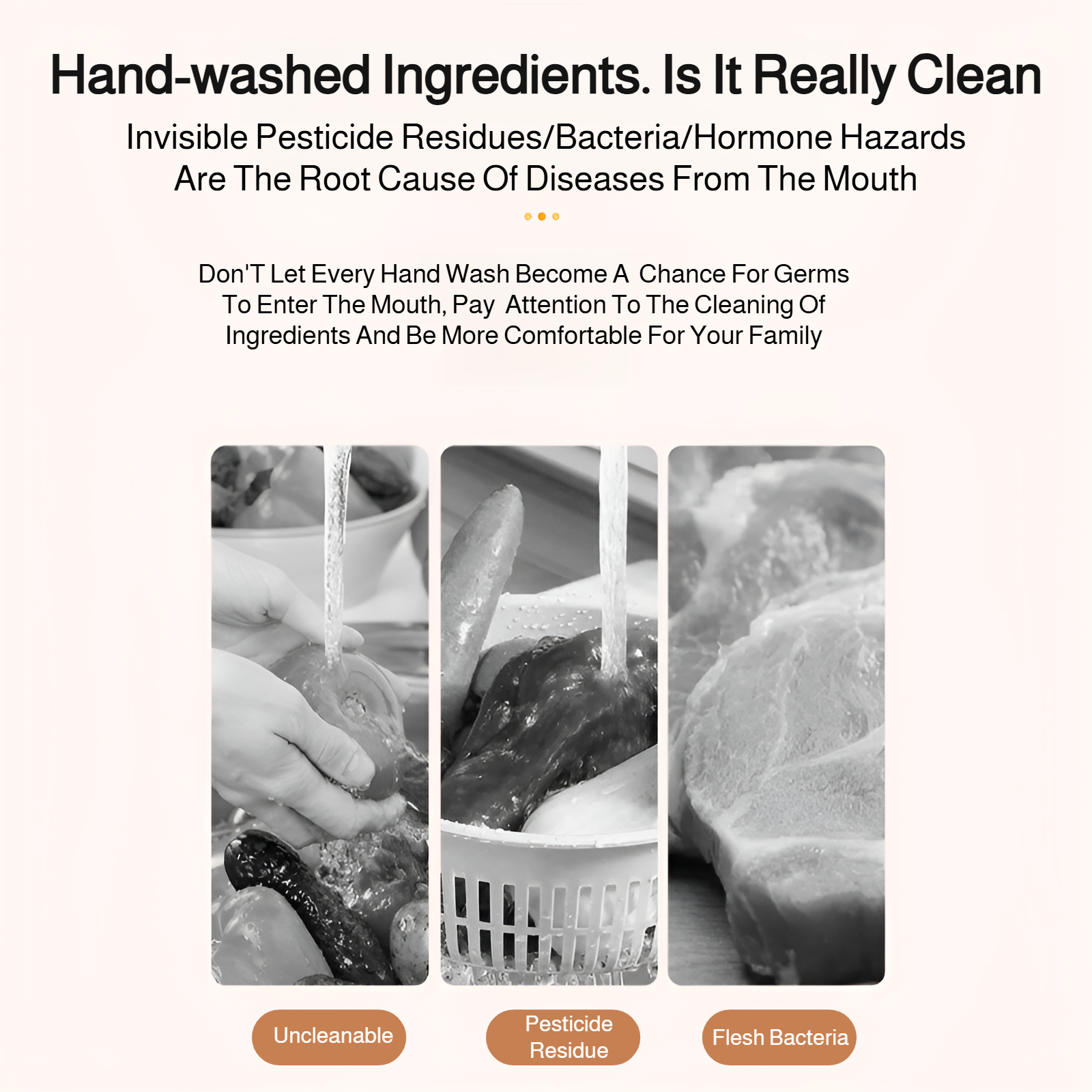 Portable wireless vegetable and fruit sterilizer