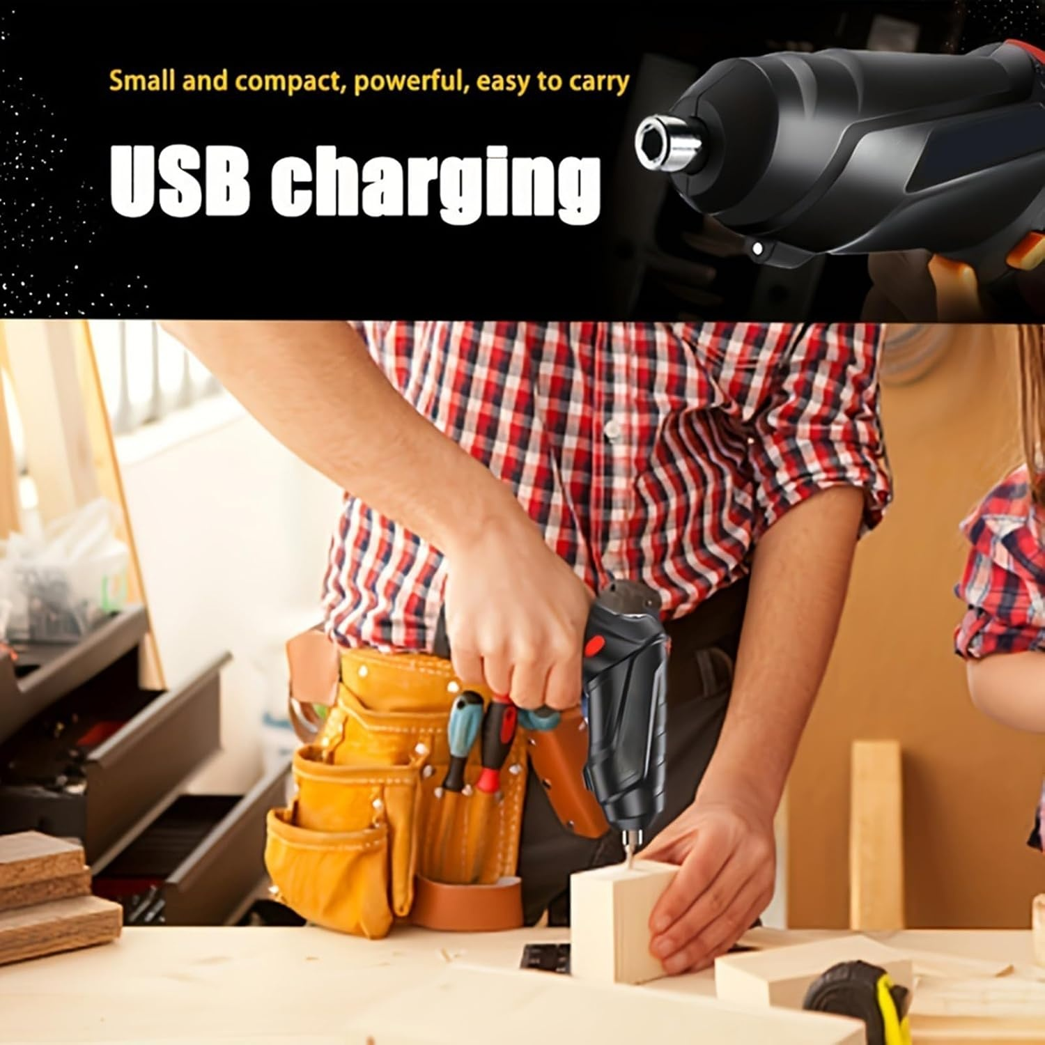 Electric screwdriver [for beginners & 47 parts attached] Electric screwdriver small 4.2V 3.5Nm tool 
