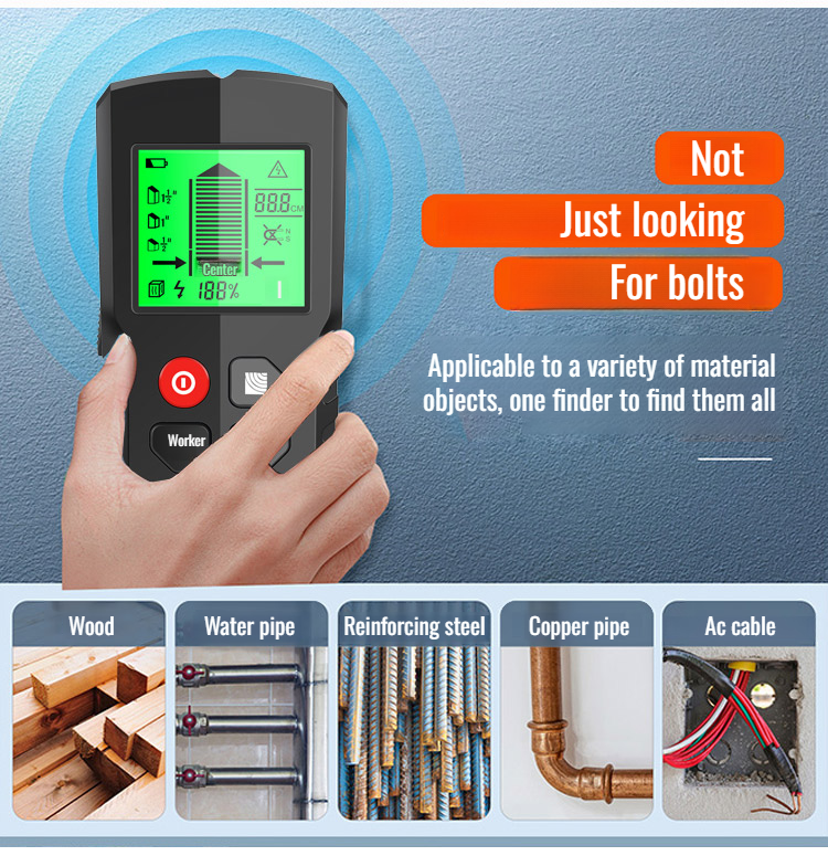 Close-up of sensor area on wall metal detector