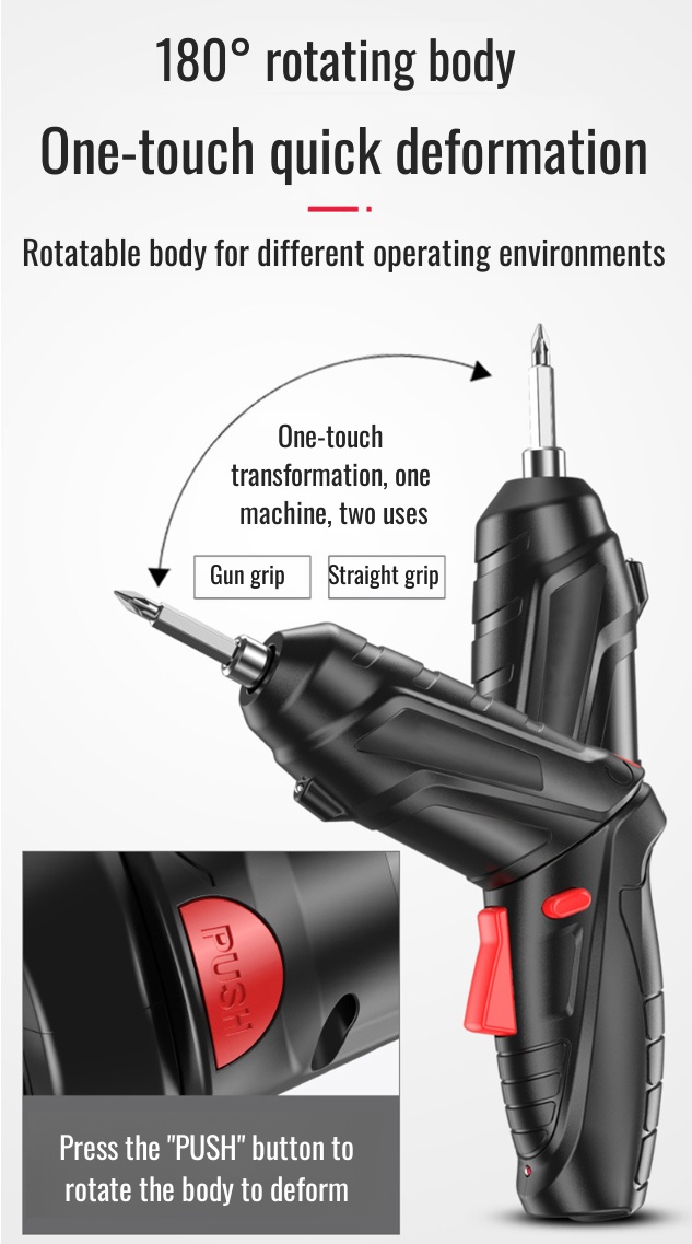 Electric screwdriver kit with 47 parts for beginners