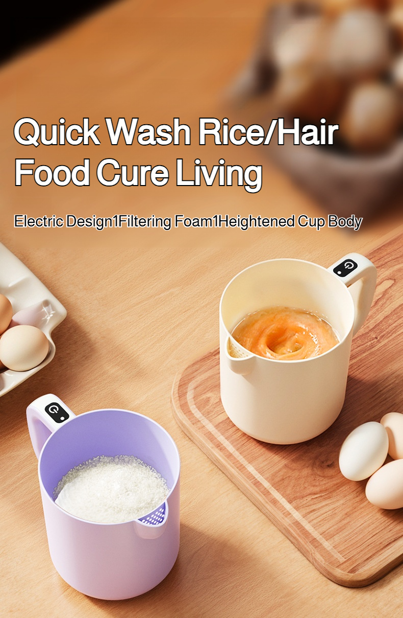 Amoy egg churn mixing eggs in a glass bowl