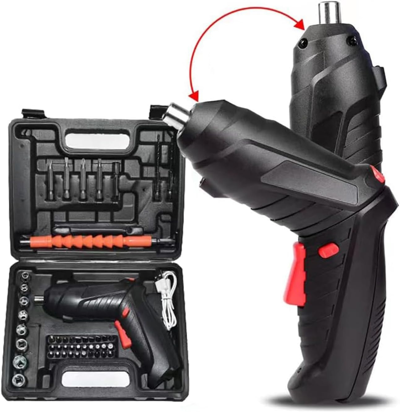 Electric screwdriver [for beginners & 47 parts attached] Electric screwdriver small 4.2V 3.5Nm tool 