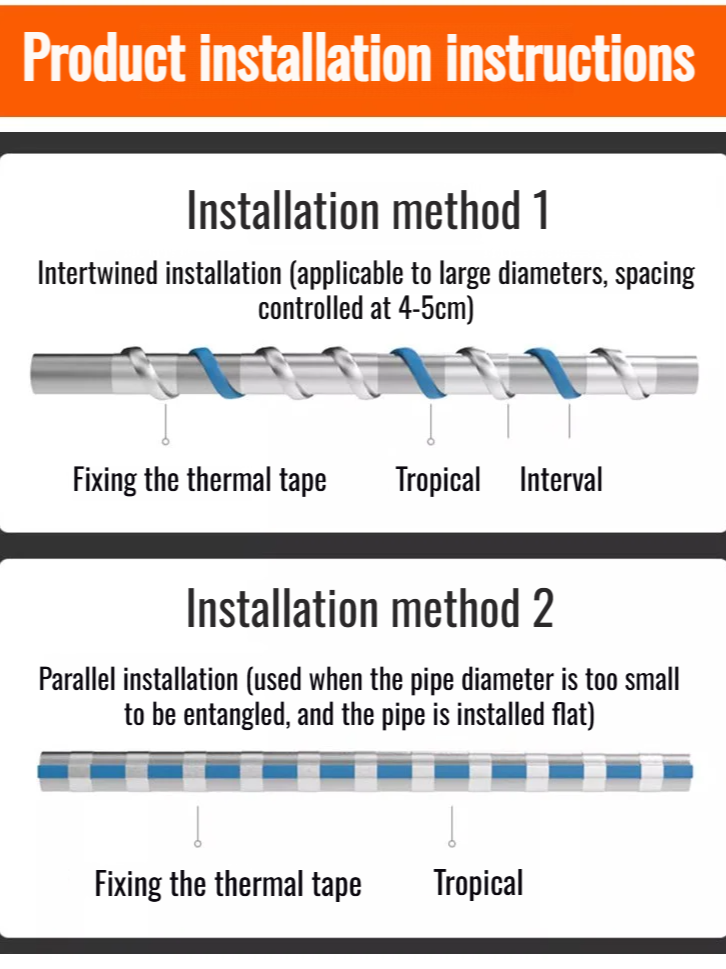 Waterproof Pipe Defrosting Flame Retardant Electric Companion Heating Tape
