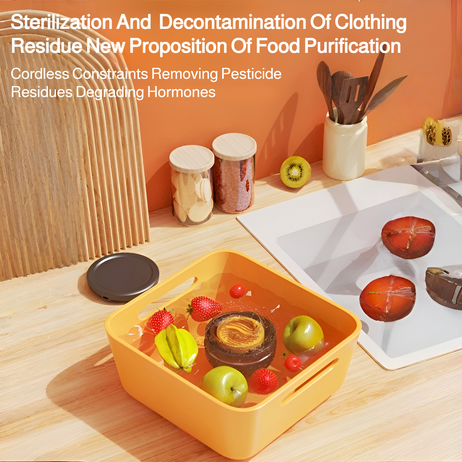 Wireless fruit and vegetable cleaning purifier for home use