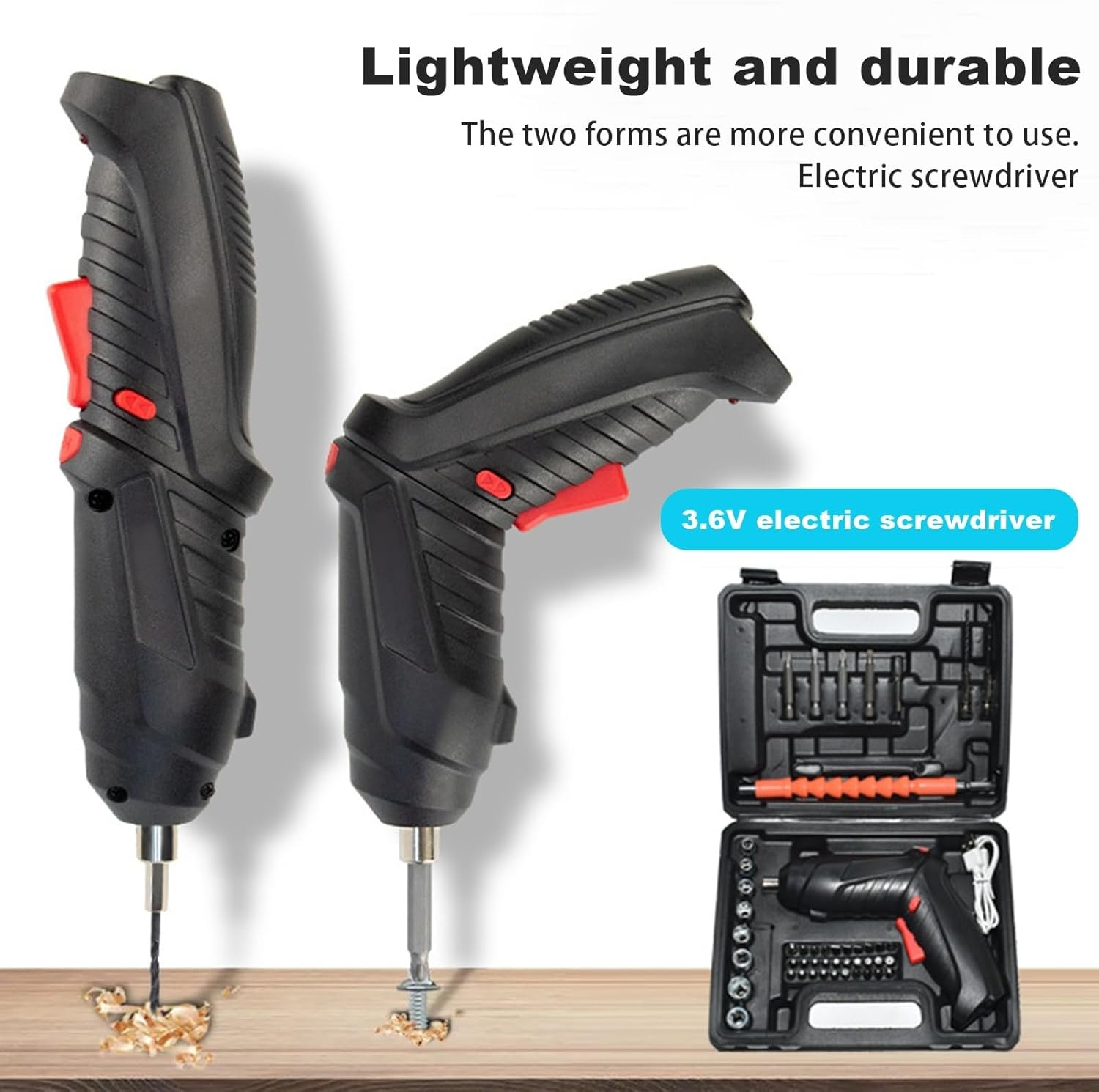 Electric screwdriver [for beginners & 47 parts attached] Electric screwdriver small 4.2V 3.5Nm tool 