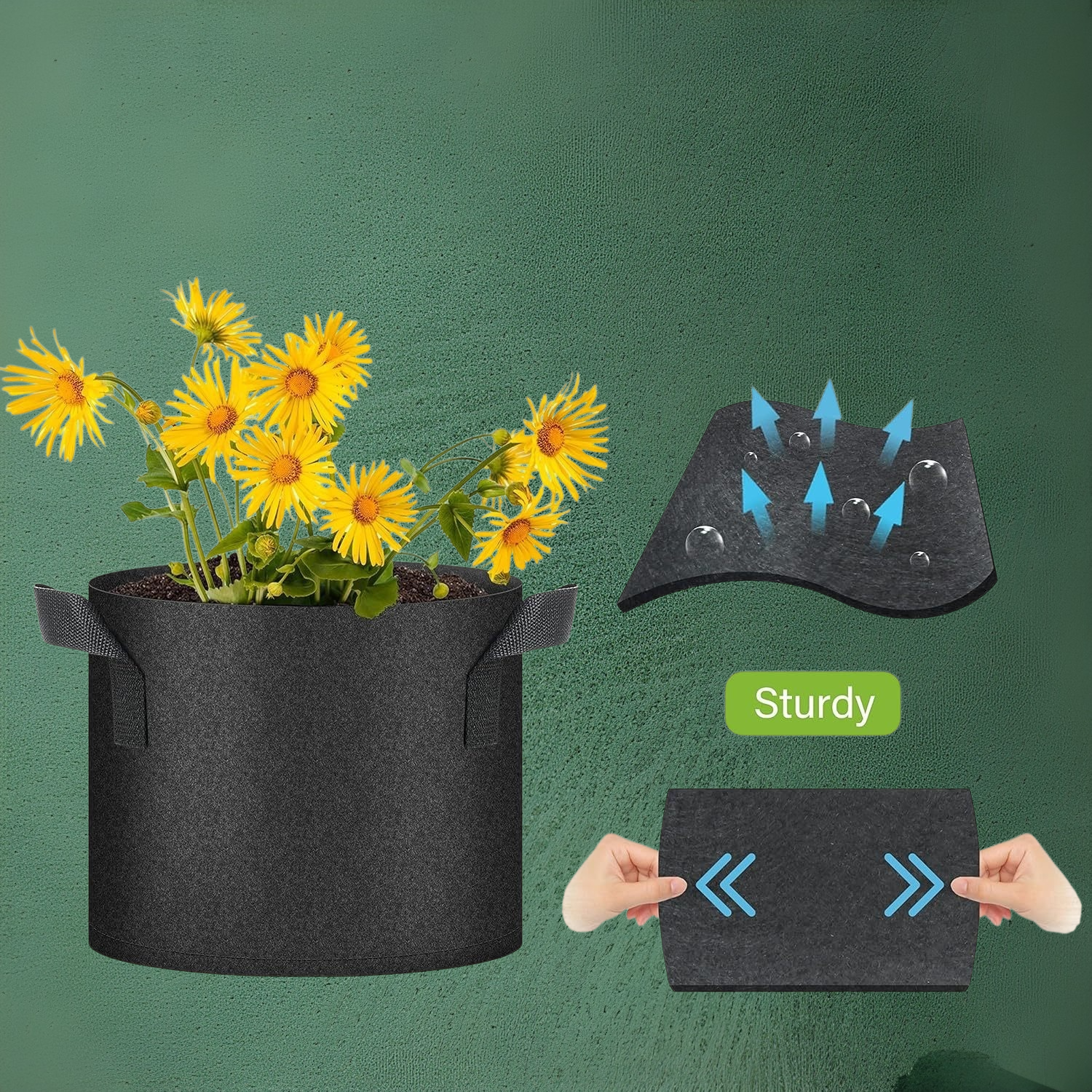 Black Plant Grow Bags Nonwoven Large Caliber Growing Bags Fruit and Vegetable Growing Bags