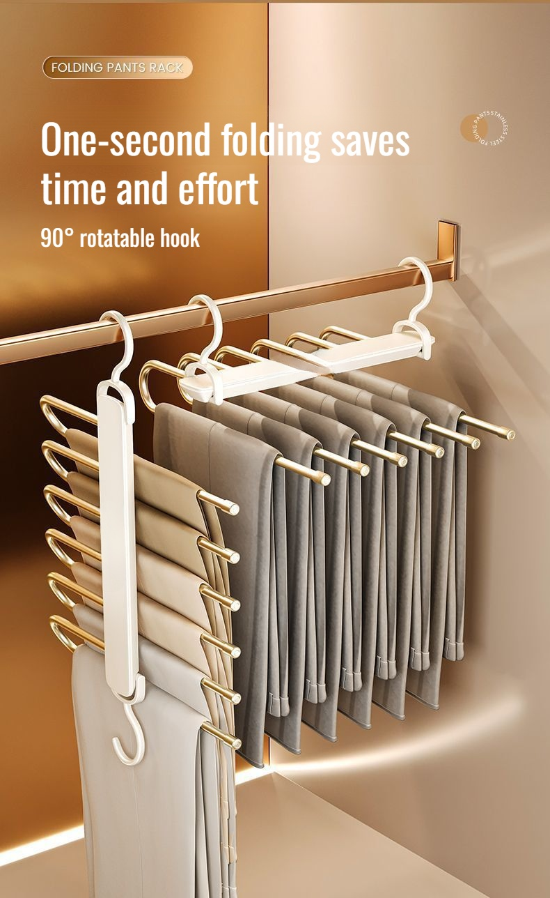 Pants rack with horizontal and vertical hanging options