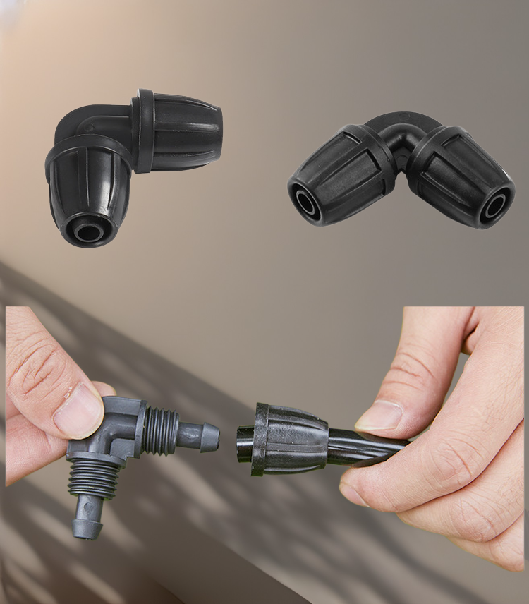 Drip irrigation kit components for home garden