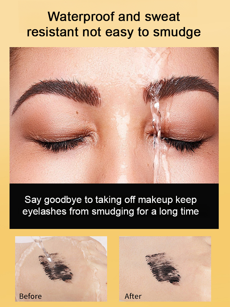 With a spiral long-tooth comb, each lash is wrapped 360° 💫, giving you perfect lashes in just 10 seconds 🌟. After use, your lashes won't smudge or run for 24 hours, even if you sweat or cry 🌟. The curl of the lashes instantly extends more than twice ✨