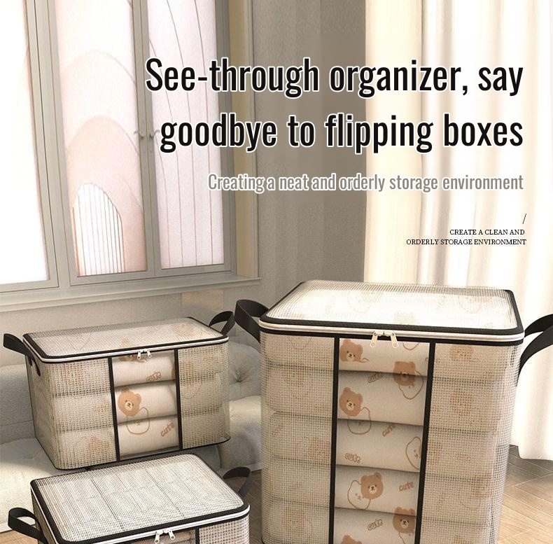 Mildew-proof clothing storage bag with sturdy handles