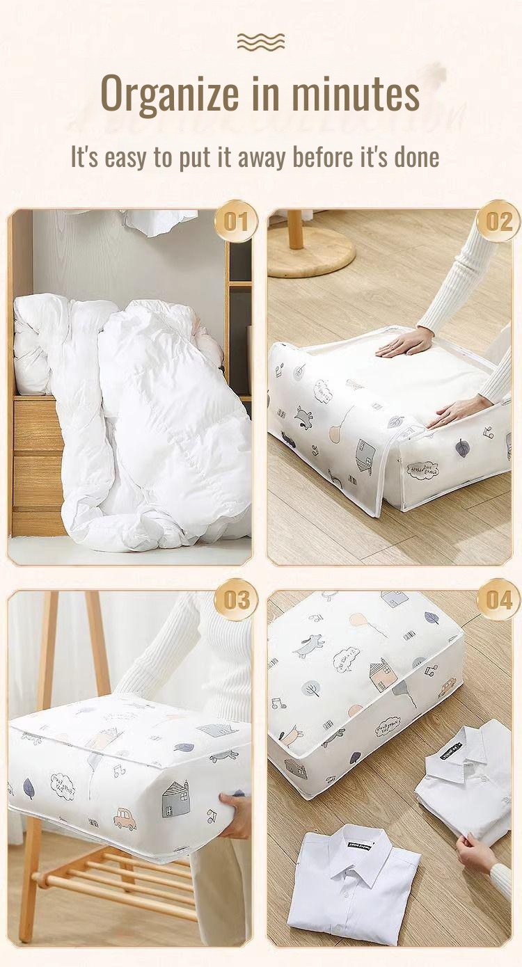 Durable quilt storage bag with sturdy handles