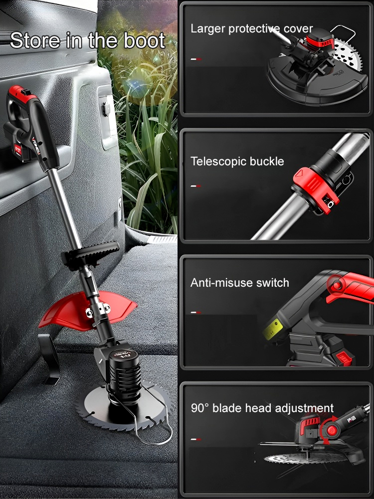 Portable lithium battery garden lawn mower✨Its efficiency is three times that of a regular lawn mower.