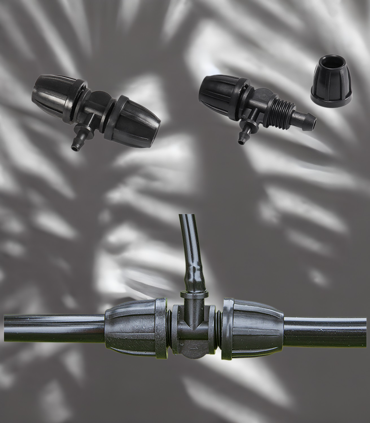 Water-saving drip irrigation setup for potted plants