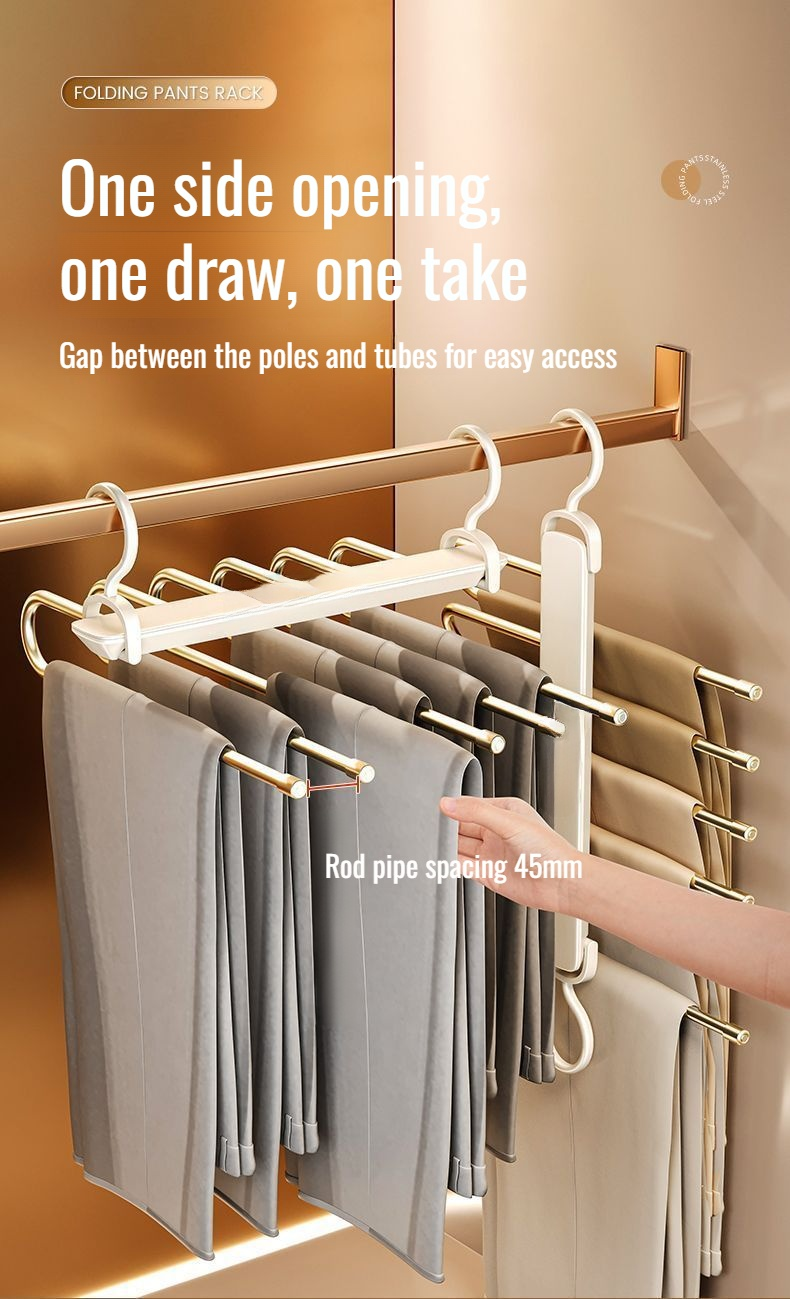 Vertical and horizontal hanging pants rack