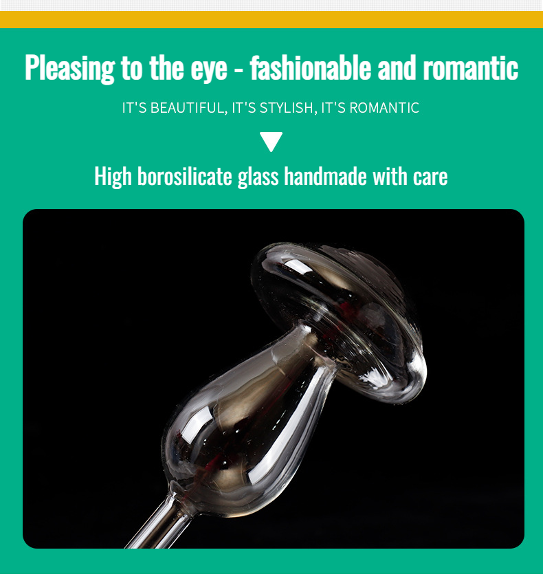 Decorative glass plant watering device