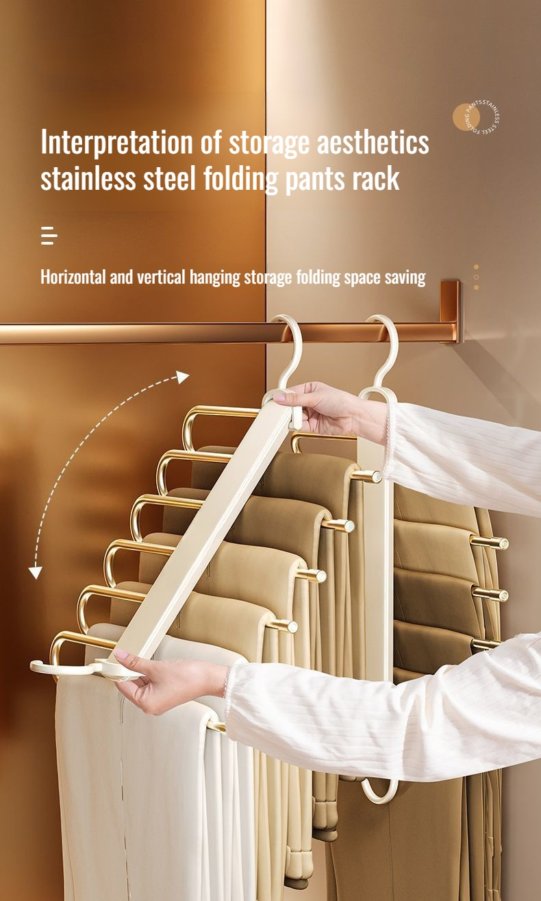 Stainless steel pants rack for drying and storage
