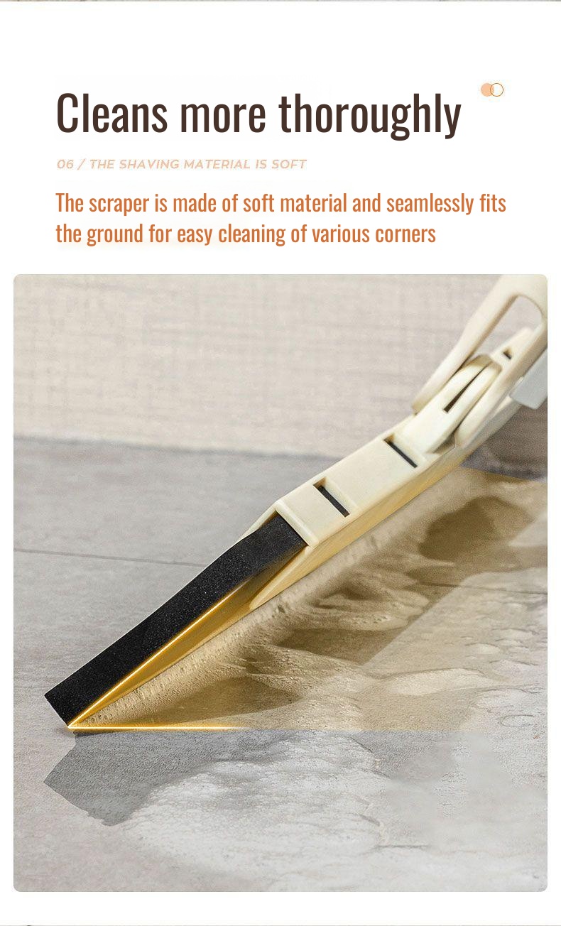 Efficient bathroom floor scraper and mop combo