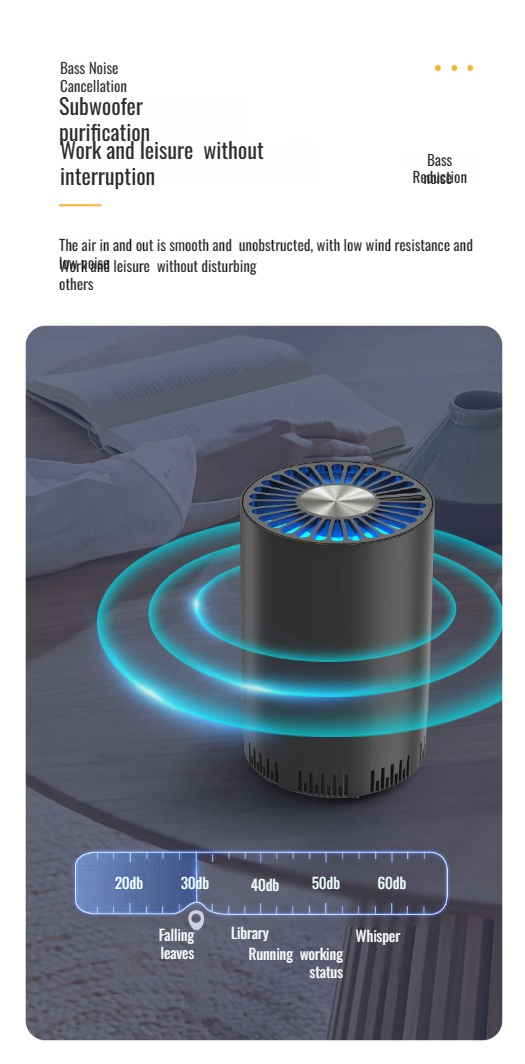 Mini air purifier for clean and fresh home air