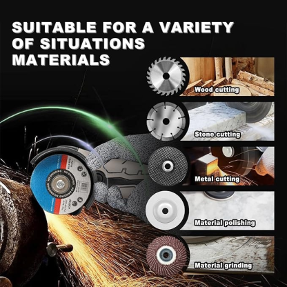 Brushless Cordless Angle Grinder Kit, 19500rpm Mini Electric Angle Grinding Tool with 2x16.8V 2000mAh Battery and 6-Cutting Discs, Grinder Handheld Cutter for Metal Wood