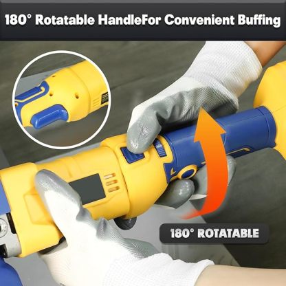 5" Car Buffer Polisher Compatible with  20V MAX Battery, 6 Variable Speed Cordless Orbital Random Waxer, Dual Action, 5,000RPM Brushless, Detachable Handle for Polishing, Detailing