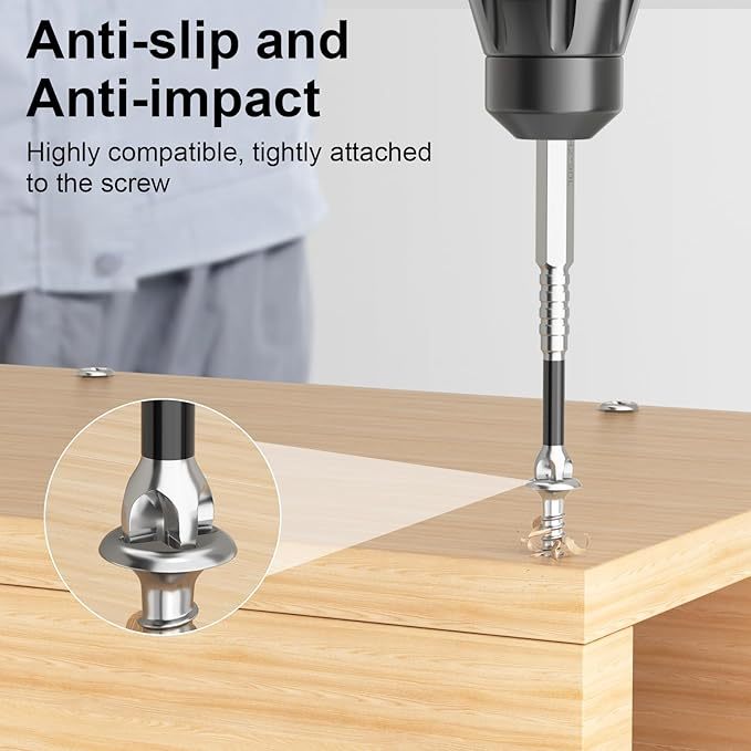 High Magnetic Screwdriver Drill Bit Set - 12Pcs K5 Impact Resistant Non Slip Bit - Magnetic Screwdriver Bits - 25 50 65 70 90 150mm (12Pcs)