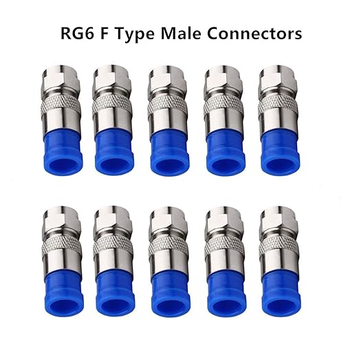 Coaxial Compression Tool Coax Cable Crimper Kit Adjustable rg6 rg59 rg11 75-5 75-7 Coaxial Cable Stripper with 10pcs RG6 F Compression Connectors - Blue