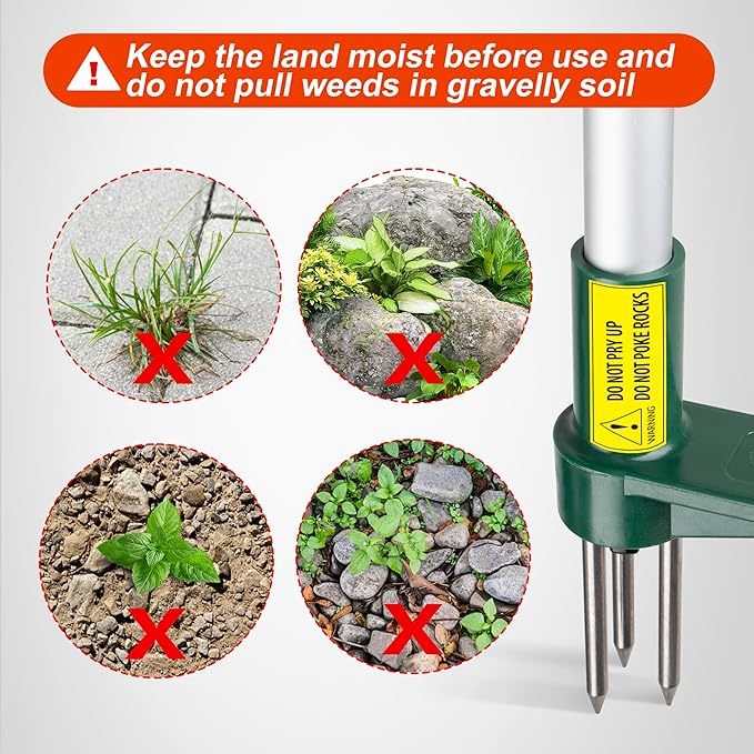 Weed Puller, Stand Up Weeder Hand Tool, Long Handle Garden Weeding Tool with 3 Claws, Hand Weed Hound Weed Puller for Dandelion, Standup Weed Root Pulling Tool and Picker, Grabber (1 Pack)