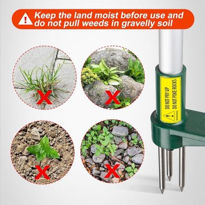 Weed Puller, Stand Up Weeder Hand Tool, Long Handle Garden Weeding Tool with 3 Claws, Hand Weed Hound Weed Puller for Dandelion, Standup Weed Root Pulling Tool and Picker, Grabber (1 Pack)