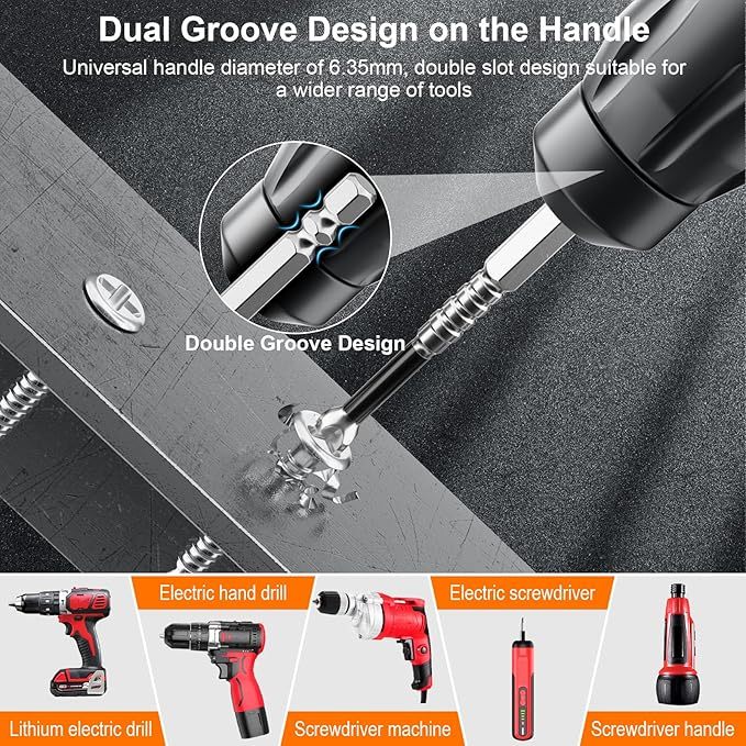 High Magnetic Screwdriver Drill Bit Set - 12Pcs K5 Impact Resistant Non Slip Bit - Magnetic Screwdriver Bits - 25 50 65 70 90 150mm (12Pcs)