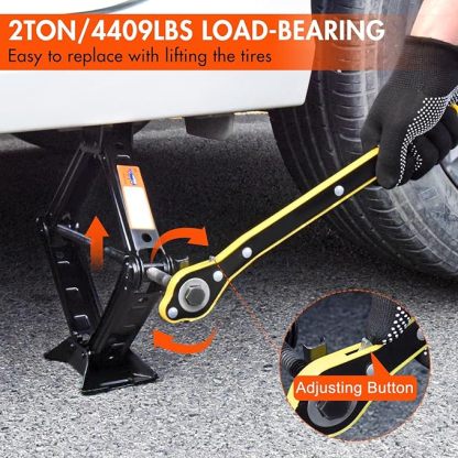 Car Jack Kit Scissor Jack for Car 2 Ton (4409 lbs) Tire Jack Tool Kit Universal Car Emergency Kit with Lug Wrench Tire Changing Kit for Car SUV (2T)