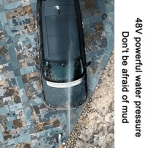 【💧High-pressure wireless car wash gun】Extra-large battery + four turbochargers, 3200 PSI water pressure