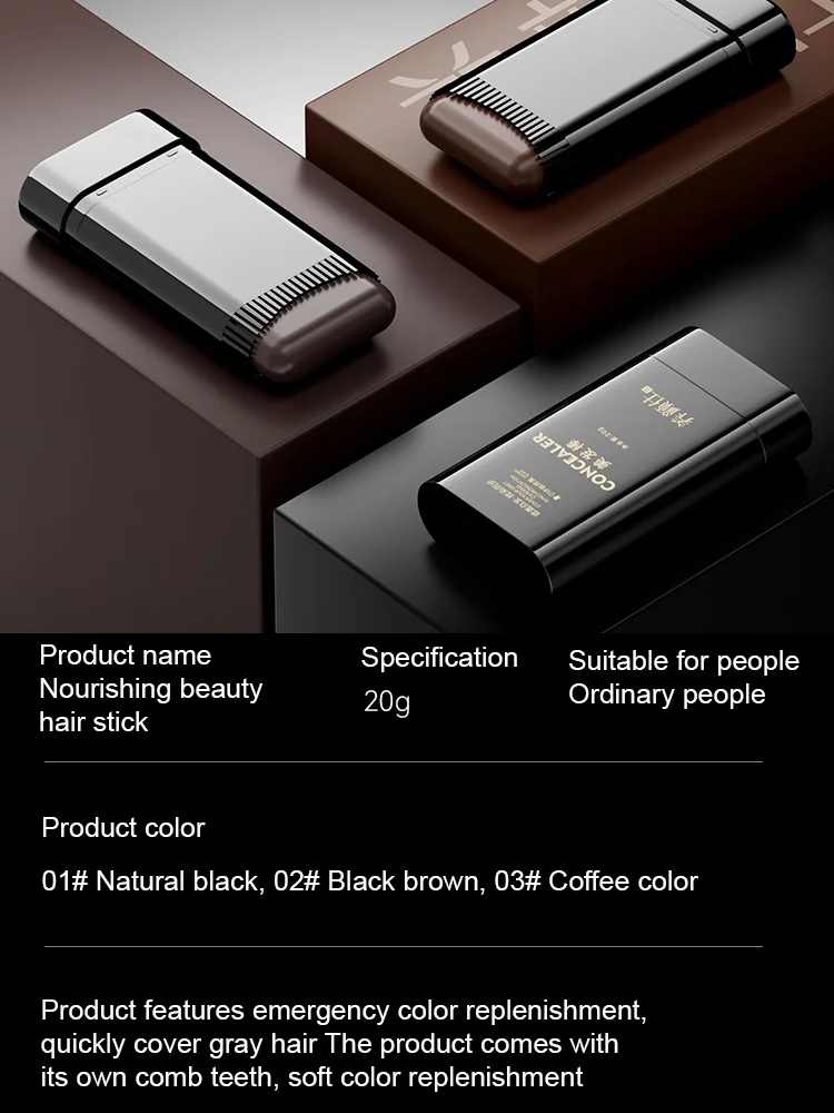 【Plant-based, non-irritating natural hair dye stick】 99% effective coloring, gentle gray coverage, portable, easy to use, and colorfast.