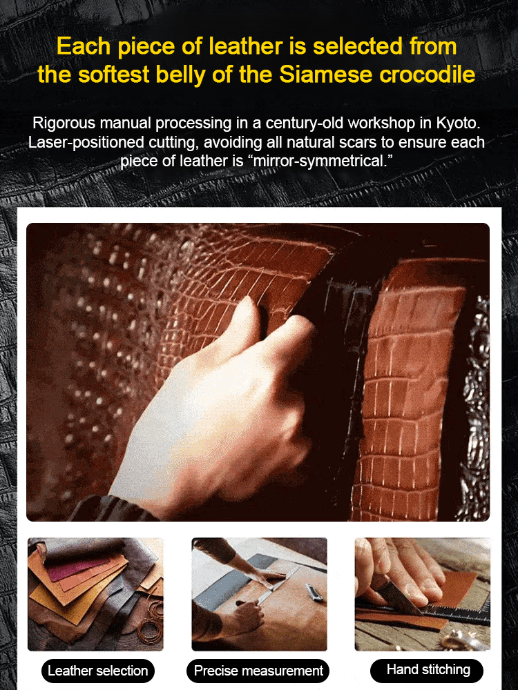 【✨Siamese Crocodile Belly Skin Handmade Men's Dress Shoes】Handcrafted by Japanese artisans, lifetime warranty